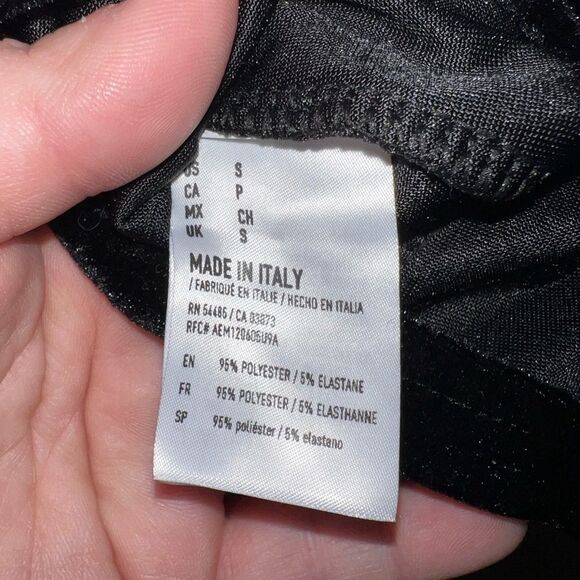 Y2K American Eagle Studio Black Velvet Made in Italy Mini Wrap Skirt Size Small - Picture 5 of 5